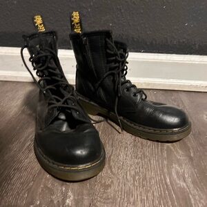 Womens or kids Dr. Martens Black Leather Lace-Up Boots